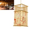 Pendant Light Chinese Style Bamboo Faux Sheepskin Lampshade E27 Ceiling