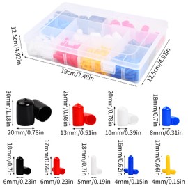 Pack of 300 End Caps Screws Thread Protection, 9 Sizes Rubber End Caps Assortment, Bolt Cap Cover, Round End Cap Cover for Furniture Feet, Screws, Scissors, Round Pipes, Electric Wire, Bicycle