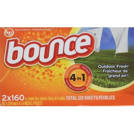 Bounce Fabric Softener Dryer Sheet Outdoor Fresh, 160 Sheets (Pack of 2)