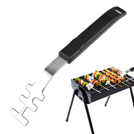 Edelstahlkopf Grillrost-Heber, Grillrostheber 27cm, Grillrost Heber Verlängerter Anti-Verbrühungs-Griff, Hitzebeständiger Grillrostheber für Gusseisen/Edelstahl-Roste, Camping-Grillwerkzeug