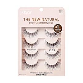 4 pares Pestañas postizas Kiss the new natural largas y rizadas Multipack estilos