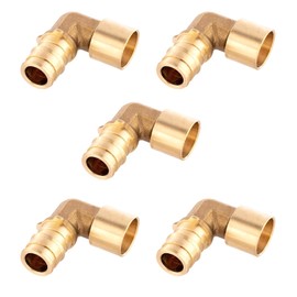 5Pack GUOFIS 3/4" PEX-A Expansion Female Sweat Elbow Brass Fitting