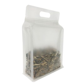 20Pack Frosted Translucency Plastic Rectangular Food Organization Storage Bags with Carry Handle, Self Seal & Zipper Closure, Reusable, Heat-sealed PET Sheets, 4.72 x 8.66 inches