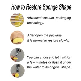 WAFJAMF 30 Pcs Assorted Size Round Sponges Brush Set 4 Sizes DIY Painting Tools- Yellow