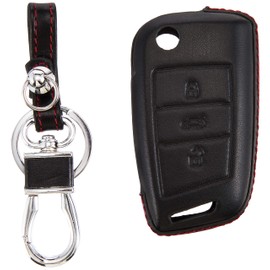 core OBJ Leather Key Cover for Volkswagen Red Stitch for Golf7 GTI / Golf7 R / Golf7.5 GTI / Golf7.5 R LE-GT-001