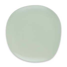 Minimalistic 6 Pieces Organic Shaped Dinner Plates Porcelain Dinnerware Set | Pretty Lime Green Color Solid Design Dishwasher Microwave Safe Mix & Match Set