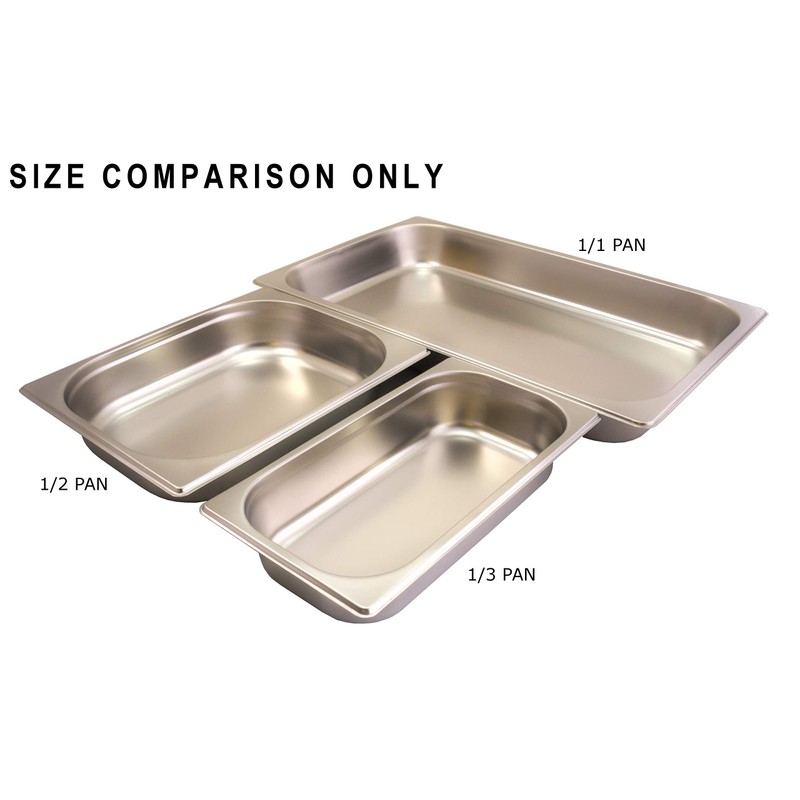 CHEF-HUB Stainless Steel Third Size 1/3 Gastronorm Hotel Pan, Food