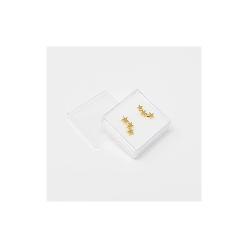Aretes de Triple Estrella en Chapa de Oro de 22K