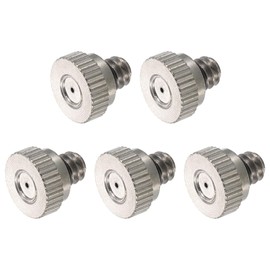 sourcing map Stainless Steel Misting Nozzle, 10/24 UNC 0.8mm Orifice Dia Replacement Heads for Outdoor Cooling System, 5 Pcs