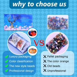 Aipridy Assortment European Large Hole Beads Spacer Beads Rhinestone Craft Beads for DIY Charms Bracelet Jewelry Making (Rainbow)