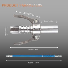 Fettpresse Kupplung Mit 30cm Schlauch Fettpresse Mundstück, Doppelgriff G Coupler Für Fettpresse, öldichtes Mundstück Für Werkstatt, Waffenöl, Hydrauliköl, Keilriemenspray