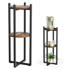 Housolution 3 Tier Water Dispenser Floor Stand, Water Jug Stand for 1-5 Gallon Water Bottles/Water Crocks, Water Stand Plant Stand Corner Shelf Stand for Small Spaces Kitchen Living Room, Rustic Brown