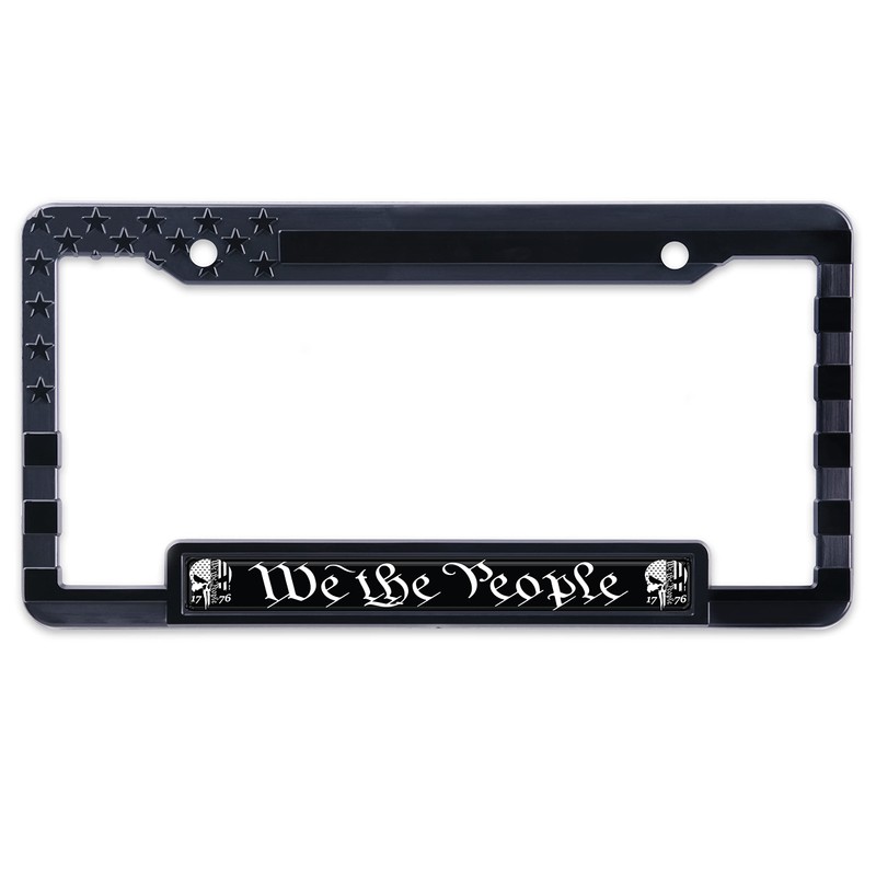 American Flag License Plate Frame Tag Bracket with 3D Raised
