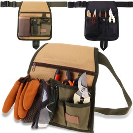 Dansydaisy 2 Pack Handy Organizer Garden Tool Pouch, Garden Tool Belt, Utility Tool Pouch Unisex with Multiple Pockets and Zipper, Unisex Belt with Adjustable Waist Belt for Gardening Gifts, Florists