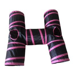 Cat Tunnels, Pet Ferret Rabbit Bunny Tunnels Tubes Subway Habitats, S-Style, DIY Cat Peekaboo Maze House Tent Bed, Kitten Interactive Toy (H Type Tubes)