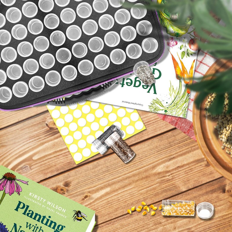 LVKAYCE 60 Slots Seed Storage Organizer with 10 Envelopes, Garden