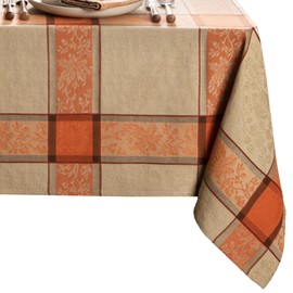 Elrene Home Fashions Autumnal Harvest Jacquard Woven Fall Foilage Cotton Tablecloth, 52"x70" Rectangle