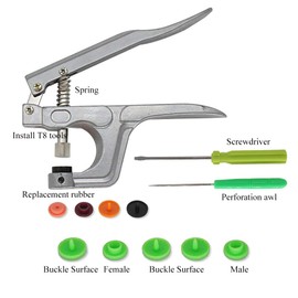 ValueHall 360 Set Snaps and Snap Pliers Set 24 Colors Plastic Snaps, T5 Plastic Buttons for DIY Sewing and Crafting V7055