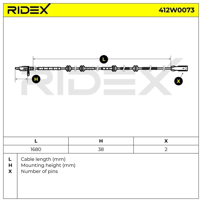 RIDEX ABS Sensor 412W0073 Rear on Both Sides 407 SW