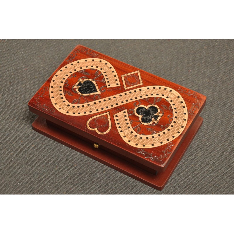 PALM ROYAL HANDICRAFTS 2 Track Cribbage Board Game Set with