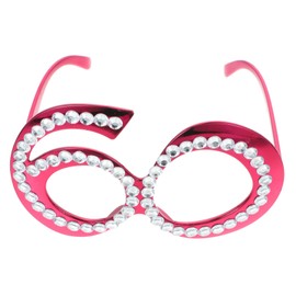 KOMBIUDA 4pairs Birthday Glasses with Rhinestones Fun Photo Booth Prop for Parties Lightweight Frame Unique Celebration Accessory for Adults