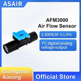 ASAIR 양방향 측정 가스 기류 센서 디지털 아날로그 AFM3000 출력 [1 5V out t] AS AIR Bidirectional Measurement Gas Flow Sensor Digital Analog AFM3000 Output [1 5V out t]
