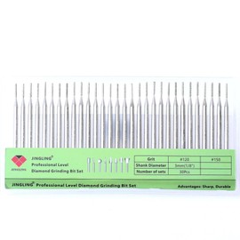 JINGLING 30 Pcs 1mm Diamond Drill Bits for Stone Ceramic Glass Lapidary Supplies 1/8 inch Shank for Dremel Tool Jewelry Making Kit