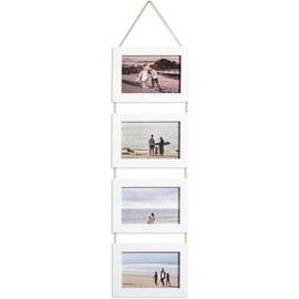 4x6 Hanging Picture Frames, Wall Picture Frames with Real Glass, Folding Picture Frame Displays 4 Photos for Wall Decor, White - Color: Rustic Brown, Size: 4x6