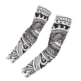 JOAIFO Arm Sleeves UV Protection Tribal Tattoo Sleeves for Men, Compression, Trendy Black, Easy to Clean