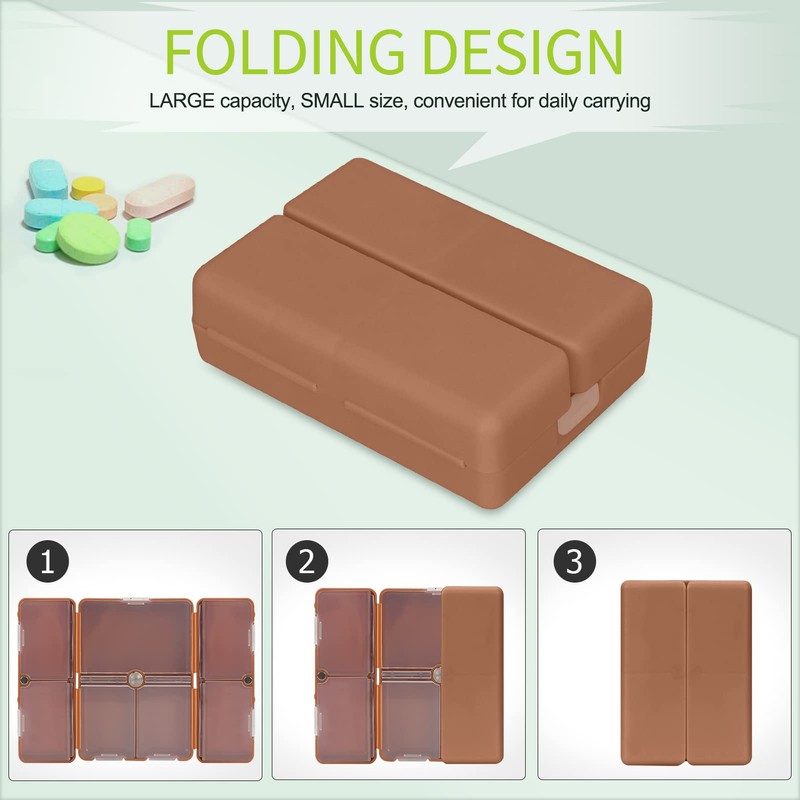 FYY Daily Pill Organizer,2 Pcs 7 Compartments Portable Pill Case