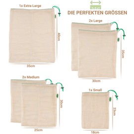 Io Nova ® Fruit and Vegetable Bags - Convenient Shopping, Set of 6 (S, M, L, XL)