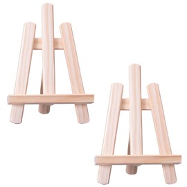 JDBlissful 2PCS Wooden Tabletop Art Display Easels, 14x20cm, Mini Easel Triangle Frame for Paintings, Table Easel Stand, H-Frame Tabletop Easel, for Displaying Paintings, Kids Arts & Crafts