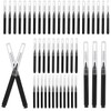 100 Pcs Micro Eyebrow Brush with Cap,Brow Lamination Brush Eyelash