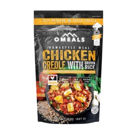 OMEALS Chicken Creole with Brown Rice-MRE-Extended Shelf Life-Fully Cooked w/Heater-Outdoor Enthusiast, Travelers, Emergency Supplies-USA Made