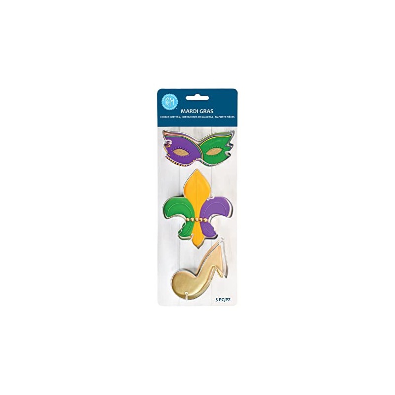 R&M Mardi Gras Cookie Cutter Gift Set. Includes Mardi Gras