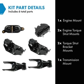 TRQ Complete Engine Transmission Torque Mount Set Kit for Chevy Pontiac Oldsmobile