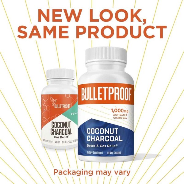 Bulletproof Coconut Charcoal Capsules, Super Saver 4 Bottles of 90