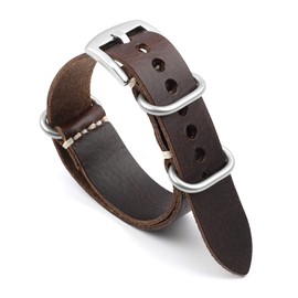 [Onthelevel] Watch Strap Genuine Leather Nato Zulu 20mm 22mm 24mm Replacement Watch Band Vintage G10 Leather Watch Band, 20 mm