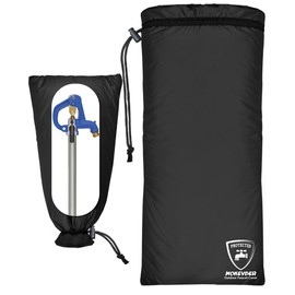 Mokeyder Enlarge Outdoor Faucet Cover for Winter Freeze Protection, 13” W x 30" H Hose Bib Covers Socks for Garden Lawn Faucets & Yard Hydrant, Reusable Long Insulated Spigot Cover, Black, 1 Pack