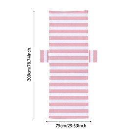 Ronyme Lounge Chair Cover with Side Pockets for Women, Ideal for Poolside and Outdoor Use, Pink White, as described