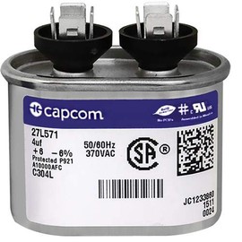 4 uF MFD x 370 VAC Replacement Capacitor Oval # C304L / 27L571