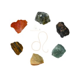 Amazing Gemstone Leo Gifts Zodiac Crystal Kit for Women Men, Set of Healing Stones Tiger Eye, Labradorite (Information Card Included)