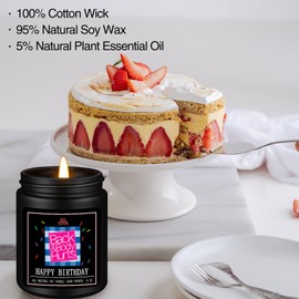 Homsolver Birthday Gifts for Men, Dad, Boyfriend, Husband, Teacher, Friend, Gift Ideas for Him, Funny Back and Body Hurts Happy Birthday Black Candles