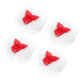 Beavorty 4 Pack Small Makeup Puff for Women Soft and Supple Powder Puff for Foundation Cream Blusher Christmas Swan Velvet Striped