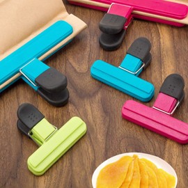 6 Pieces Food Bag Clips, Food Clips Bag Sealing Clips, 2 Sizes Food Pegs Clips, Large/Small Plastic Freezer Bag Clips Multicolour