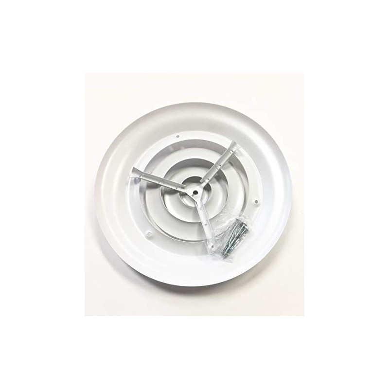 HBW 6" Round Ceiling Diffuser White Powder Coated with Outside