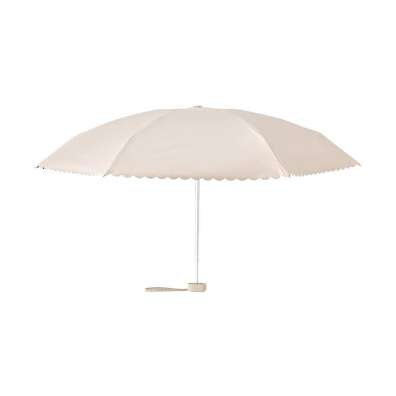 Francfranc Flanc Blackout Compact Scalloped Folding Umbrella, 18.5 inches (47