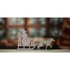 Whippet Greyhound Pulling Snowman on Sledge Silhouette Ornament - Handmade