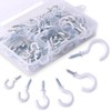 Swpeet 100Pcs White 6 Sizes Cup Hooks Assortment Kit, Vinyl