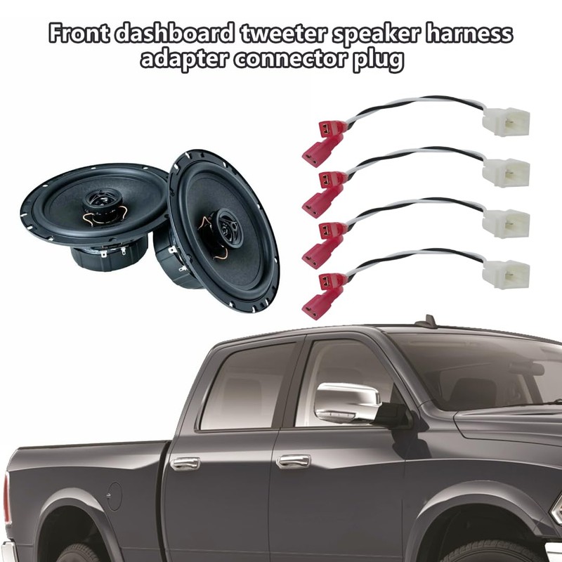 JRSHOME 2Pcs Front Dash Tweeters Speaker Wiring Harness Adapter Connector